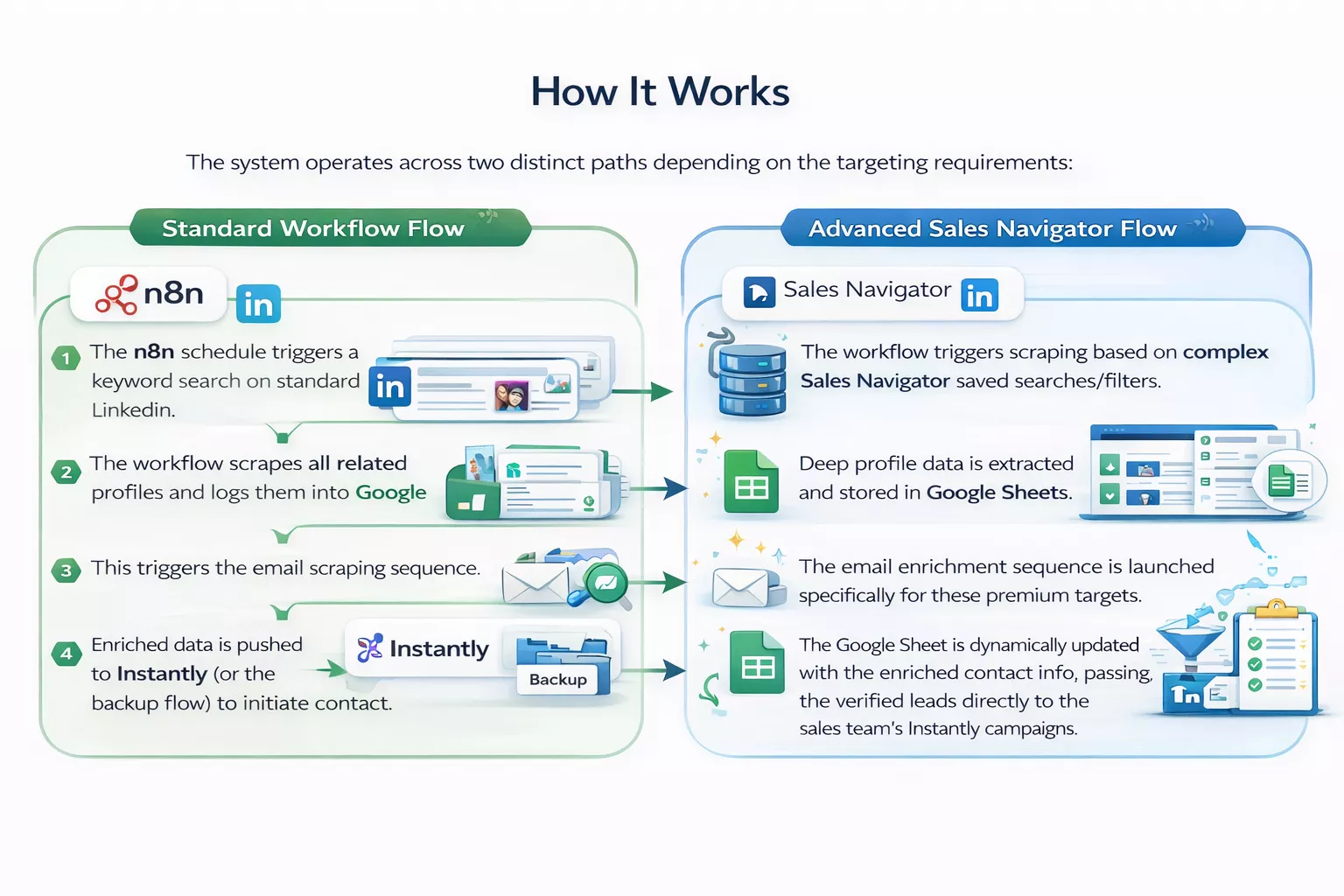 B2B Lead-Gen LinkedIn Scraping Automation & Email Enrichment — how it works